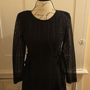 Monique vintage black scarf dress Sz 36